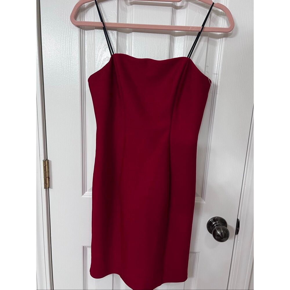 Morgan & Co. Women's Strapless Ribbed Knit Bodycon Mini Dress Red Size 0